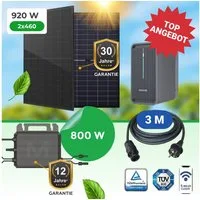 Paket.ag Balkonkraftwerk 920W mit Speicher 2,24 kWh, 800W Wechselrichter & Bifazialen Modulen, (1-St)
