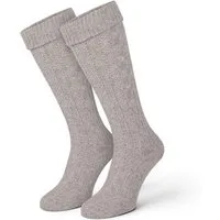 Black Snake Trachtensocken Kniebundstrümpfe mit Zopfmuster fürs Oktoberfest, Damen & Herren (Kniestrumpf, 1-Paar) Breiter Umschlagbund, Baumwollmix, atmungsaktiv, kniehoher Schaft