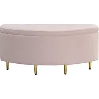Flieks Polsterbank, Samt Polsterhocker mit Stauraum und Metallbeinen 90x40x42cm