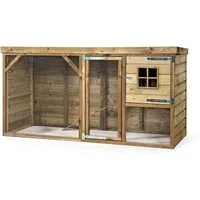 FATMOOSE Freigehege BunnyBase Bliss aus Massivholz, wetterfester Premium Hasenstall, mit Auslauf, raubtiersicher für Kaninchen & Meerschweinchen