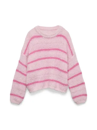 VERO MODA - VMMAYBE ART LS O-NECK PULLOVER NOOS LX Bonbon - Gr. - XL