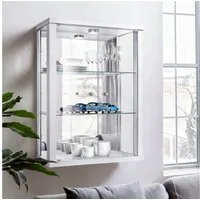 K-Möbel Hängevitrine C1013 (Glasvitrine (80x60x25 cm) mit 2 Glastüren)
