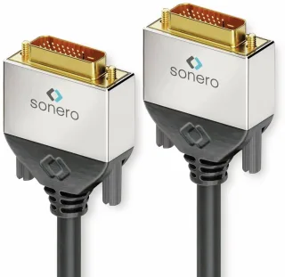 SONERO DVI-Kabel Premium, 10 m, Dual Link, Stecker/Stecker (24+1)
