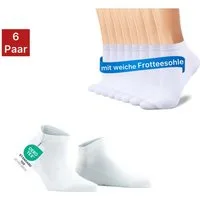 NERS Sneakersocken aus Baumwolle 6 - 12 Paar für Damen & Herren, ohne drückende Naht (6-Paar) mit weicher Frotteesohle, atmungskativ