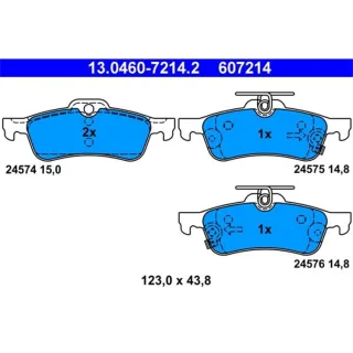 ATE Bremsbel?ge hinten Daihatsu Charade Toyota Yaris
