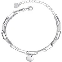 Firetti Armband Schmuck Geschenk Edelstahl Armschmuck Ankerkettengliederung Plättchen