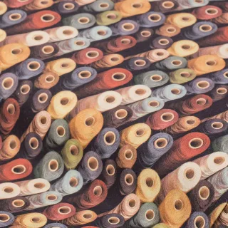 Baumwollstoff-Digitaldruck "Garnspulen", Serie Ria, bunt
