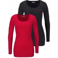 Flashlights Langarmshirt (2er-Pack) sehr figurbetonter Schnitt, Rundhalsausschnitt, aus 100% Baumwolle