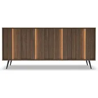 yourhouse24 Sideboard AMARO 183cm (4 Türen) – Eiche Dunin mit Lamellen & inkl. LED
