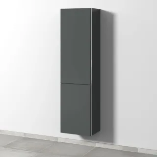 Sanipa 3way Stauraumschrank mit 1 Tür und 1 Wäschekorbklappe, Anthrazit-Matt BR18422