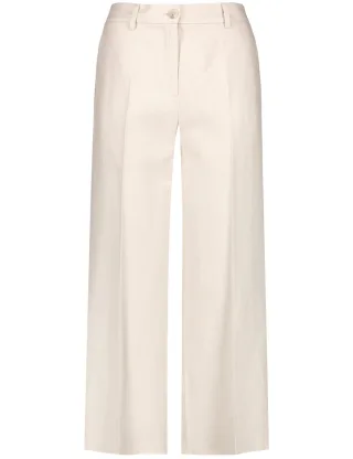 GERRY WEBER Collection - Elegante Twillhose mit Leinenanteil beige - Gr. - 36