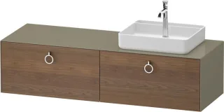 Duravit White Tulip Konsolenwaschtischunterbau wandhängend Amerikanischer Nussbaum & Stein Grau Matt WT4890R77H20000