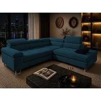 Goldstoff Ecksofa mit Schlaffunktion, Cord Couch für Wohnzimmer - Cord Ecksofa, Cord Sofa VOYAGE 2 Teile, Großer Bettkasten