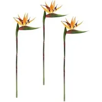 Kunstblume Künstliche Blume Strelitzie Paradiesvogelblume Exotischer Dekozweig, I.GE.A., Höhe 60 cm, Zweig Einzelblume Dekoblume Stielblume Hochzeit Dekoration