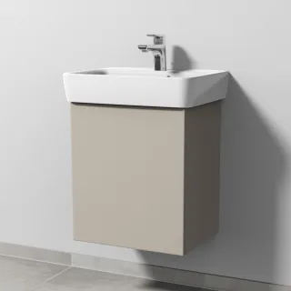 Sanipa 3way Waschtischunterbau zu Geberit Renova Plan Waschtisch mit 1 Tür, Kaschmir-Matt SP8721U