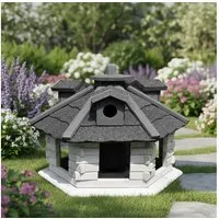 Melko Vogelhaus Vogelfutterhaus Vogelhäuschen Vogelvilla 48 CM Futtersilo Futterhaus, inkl. Futtersilo