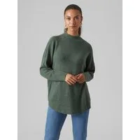 Vero Moda Strickpullover VMPLAZA LS HIGHNECK LONG PULLOVER GA BOO Materialmix, loose fit