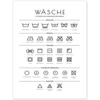 Posterlounge Wandbild Anweisungen für die Wäsche, Martina, erhältlich als Poster, Leinwandbild, Wandsticker oder Acrylglasbild