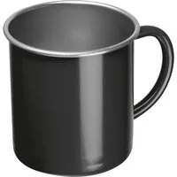 Easy Gifts Tasse Nostalgische Stahltasse / Kaffeetasse / 350 ml / Farbe: schwarz