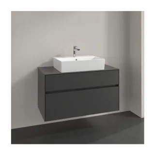 Villeroy und Boch Collaro Waschtischunterschrank C12500VR 100x54,8x50cm, Waschtisch mittig, graphite