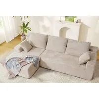 Patbrela Ecksofa Couch L-Form,Sofa Links Samtstoff Vierersofa mit Liegefläche