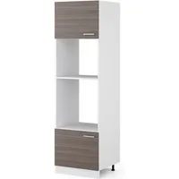 Vicco Mikrowellenumbauschrank R-Line, Edelgrau/Weiß, 60 cm (1-St)