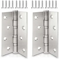 ECENCE Montageband 2x Scharnier-e Tür-schanier Edelstahl 201 Silber