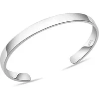 Tony Fein Armreif Armreif 7 mm Breit 925er Silber Massiv Hochglanzpoliert, Made in Italy für Damen und Herren