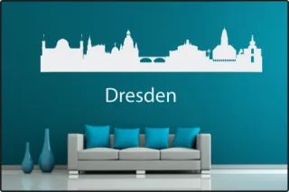 Wandtattoo "Stadt Skyline Städteskyline Silhouette DRESDEN"