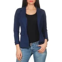 malito more than fashion Jackenblazer malito Damen Blazer in Unifarben, Kurzjacke mit Knopf, Jersey Sakko Sweatjacke in Blazerform Slimfit