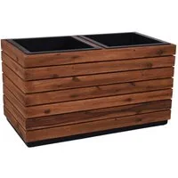 VIVANNO Pflanzkübel Holz MAXI Kasten - Akazienbraun Gestreift (1 St), 85x43x41 cm