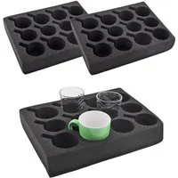 Wamovo Geschirrständer 2x Tassenhalter Glashalter 12er Schaumstoff, Zubehör für Tassen, Gläser