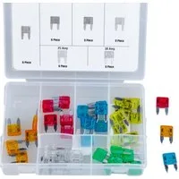 Benson Tools Kfz-Sicherungshalter Sortiment Sicherungen 40tlg. 5-30A Stecksicherung Auto Flachsicherung, (40-St), mini Format