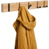 relaxdays Garderobenleiste mit klappbaren Hake, 5 Haken
