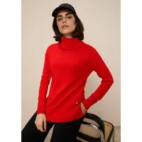 Tamaris Rollkragenpullover aus weicher Viskosemischung in lässiger Form mit seitlichen Schlitzen