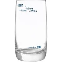 Bow & Hummingbird Longdrinkglas Kristallglas "Ebbe & Flut" made in EU, Kristallglas