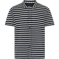 Blend Kurzarmhemd Gestreiftes Modisches Oberteil Rundhalsausschnitt Kurzarm (1-tlg) BHDIAL KNIT SHIRT