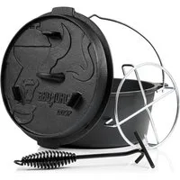 BBQ-Toro Grilltopf Dutch Oven DO9PX, 9,0 L Premium Gusseisen Kochtopf, Gusstopf, Gusseisen (4-tlg)
