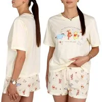 Disney Pyjama DISNEY Winnie Puuh Damenpyjama kurzärmelig Baumwolle