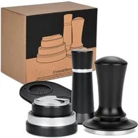 XERSEK Tamper Kaffeetamper Set, Espresso Tamper Set, Barista Set mit 304 Edelstahl, Base Kaffeestampfer, Tampen Matte, Espresso Nadel