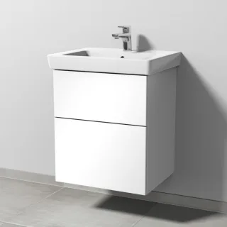 Sanipa 3way Waschtischunterbau zu Villeroy & Boch Subway 2.0 Waschtisch mit 2 Auszügen, Weiß-Glanz SF61178