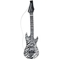 Widmann S.r.l. Aufblasbares Partyzubehör Aufblasbare Gitarre 'Zebra', 105 cm