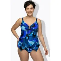 Ulla Popken Soft-BH Tankini Wellenmuster Zierring Softcups recycelt