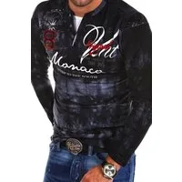 behype Langarmshirt P-Monaco mit Stickereien und Prints