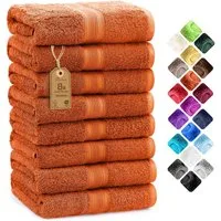 NatureMark Handtücher 8er-Set Frottier Handtücher 50x100cm, 100% Baumwolle (8-St), 8X Frottier Handtücher mit Aufhänger, 50 x 100cm, Terrakotta
