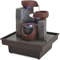 vidaXL Wasserfall Zimmerbrunnen mit LED Polyresin