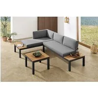 riess-ambiente Gartenlounge-Set ORLANDO LOUNGE 240cm anthrazit/grau - Aluminium, wetterfest, modular, (Set, 1-tlg., 2x Sitzelement), flexibles Lounge-Set mit bequemen Kissen – ideal für Outdoor-Bereiche
