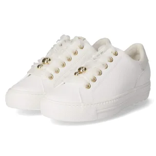 Paul Green Low Sneaker - Gr. 36 - Weiß - Leder & Textil