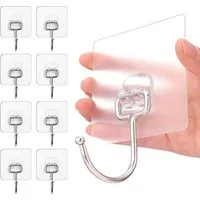 FELIXLEO Allzweckmesser 8 Stk. Klebehaken Extra Stark 15kg Selbstklebend Transparent Wandhaken