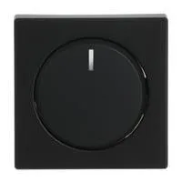 Zentralscheibe matt für Drehdimmer Typ 6540-885-102 mit transparentem Leuchtring, Abdeckung schwarz (matt), Retail